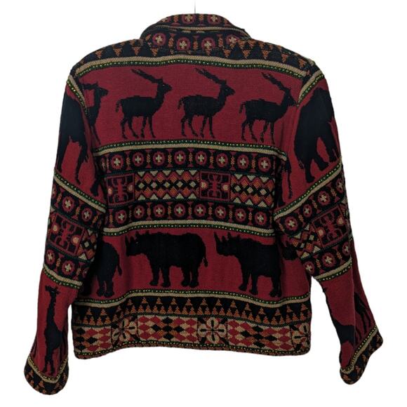 Vintage Painted Pony Cropped Tapestry Animal Print Beaded Jacket One Size Artsy - Picture 2 of 10
